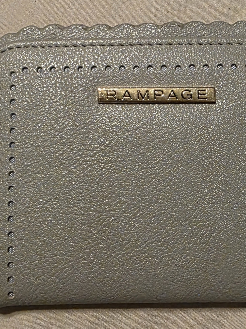 Rampage Metallic Gray Women's Wallet with Gold Logo